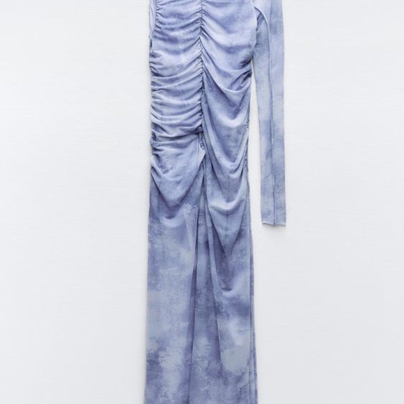 ZARA ASYMMETRIC TULLE DRESS BLUES | 3067/274 267/015 - Picture 8 of 8